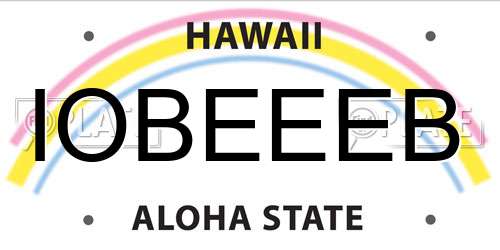 IOBEEEB Hawaii License Plate