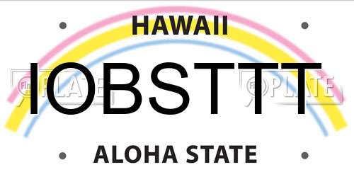 IOBSTTT Hawaii License Plate