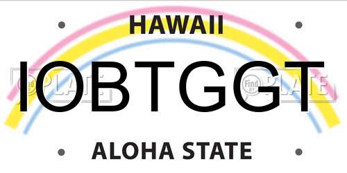 IOBTGGT Hawaii License Plate