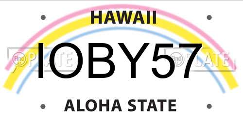 IOBY57 Hawaii License Plate