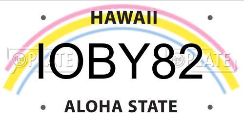 IOBY82 Hawaii License Plate