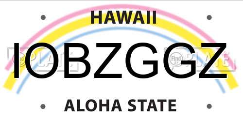 IOBZGGZ Hawaii License Plate