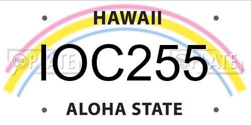 IOC255 Hawaii License Plate