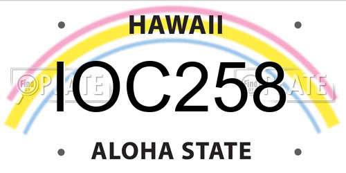IOC258 Hawaii License Plate