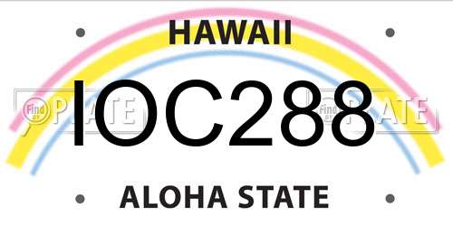 IOC288 Hawaii License Plate