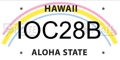 IOC28B Hawaii License Plate