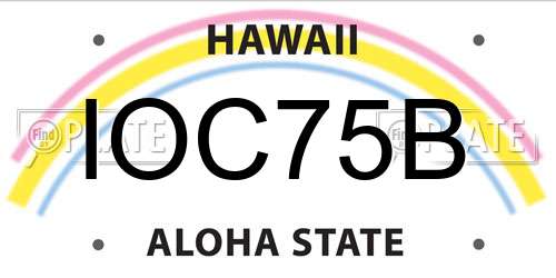 IOC75B Hawaii License Plate