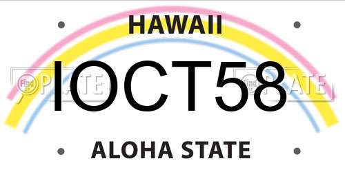 IOCT58 Hawaii License Plate
