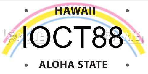 IOCT88 Hawaii License Plate