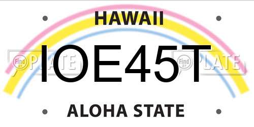 IOE45T Hawaii License Plate