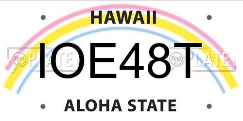 IOE48T Hawaii License Plate
