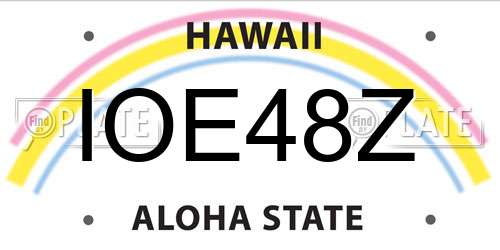 IOE48Z Hawaii License Plate