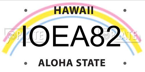 IOEA82 Hawaii License Plate