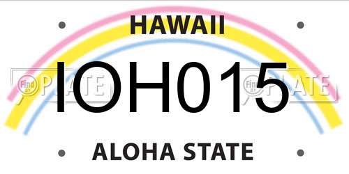 IOH015 Hawaii License Plate