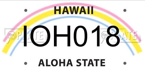 IOH018 Hawaii License Plate
