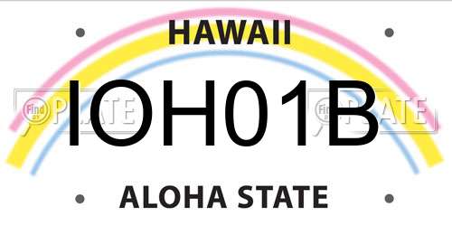 IOH01B Hawaii License Plate