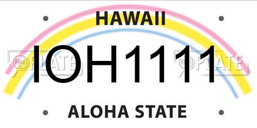 IOH1111 Hawaii License Plate
