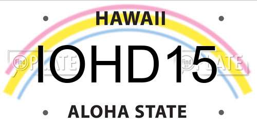 IOHD15 Hawaii License Plate