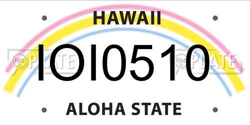 IOI0510 Hawaii License Plate