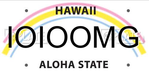 IOIOOMG Hawaii License Plate