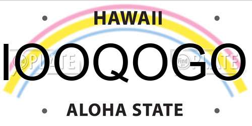 IOOQOGO Hawaii License Plate