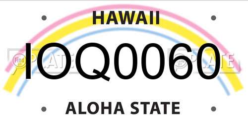IOQ0060 Hawaii License Plate