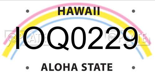 IOQ0229 Hawaii License Plate
