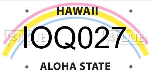 IOQ027 Hawaii License Plate