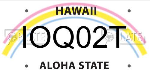 IOQ02T Hawaii License Plate