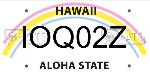 IOQ02Z Hawaii License Plate