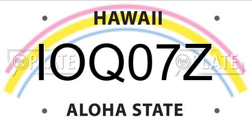IOQ07Z Hawaii License Plate