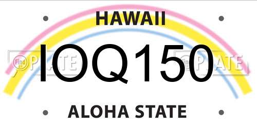 IOQ150 Hawaii License Plate