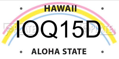 IOQ15D Hawaii License Plate