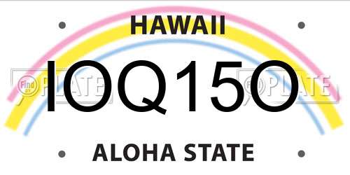 IOQ15O Hawaii License Plate