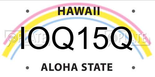 IOQ15Q Hawaii License Plate