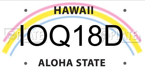 IOQ18D Hawaii License Plate