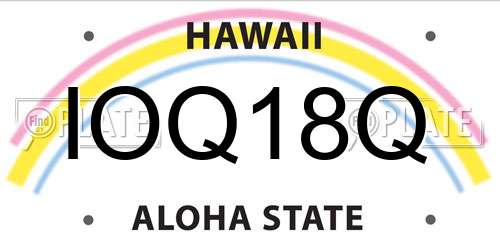 IOQ18Q Hawaii License Plate