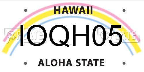 IOQH05 Hawaii License Plate