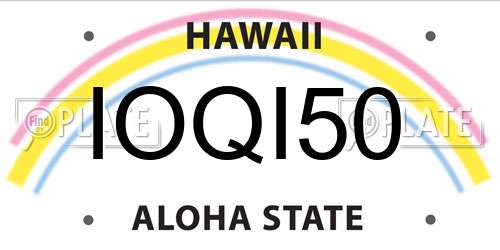 IOQI50 Hawaii License Plate
