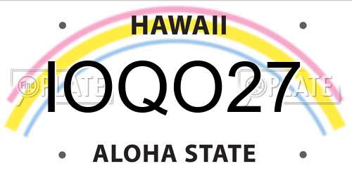 IOQO27 Hawaii License Plate