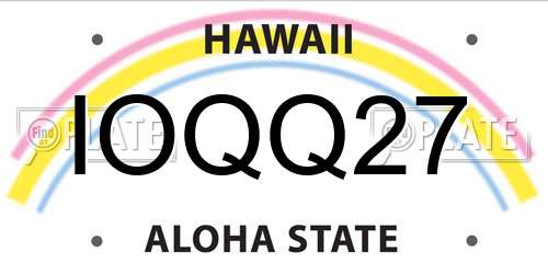 IOQQ27 Hawaii License Plate