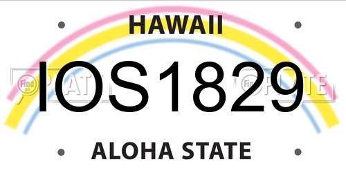 IOS1829 Hawaii License Plate