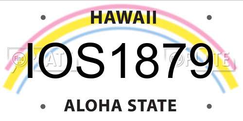 IOS1879 Hawaii License Plate