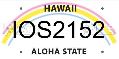 IOS2152 Hawaii License Plate