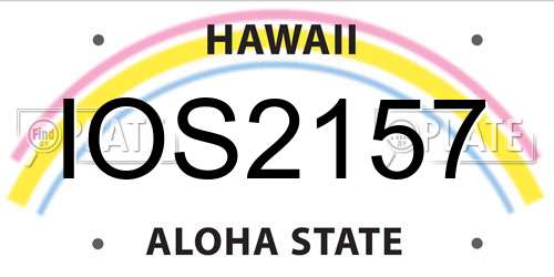 IOS2157 Hawaii License Plate