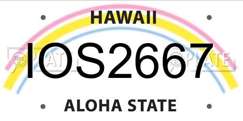 IOS2667 Hawaii License Plate