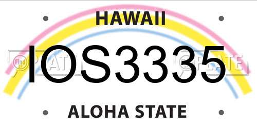 IOS3335 Hawaii License Plate