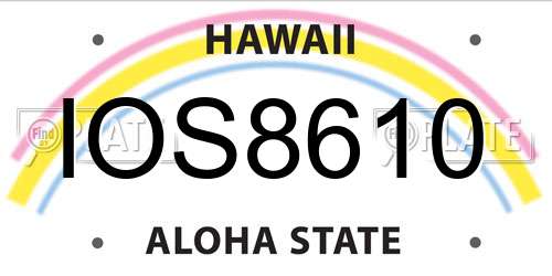 IOS8610 Hawaii License Plate