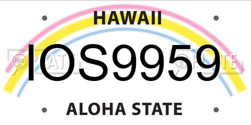 IOS9959 Hawaii License Plate