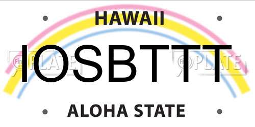 IOSBTTT Hawaii License Plate
